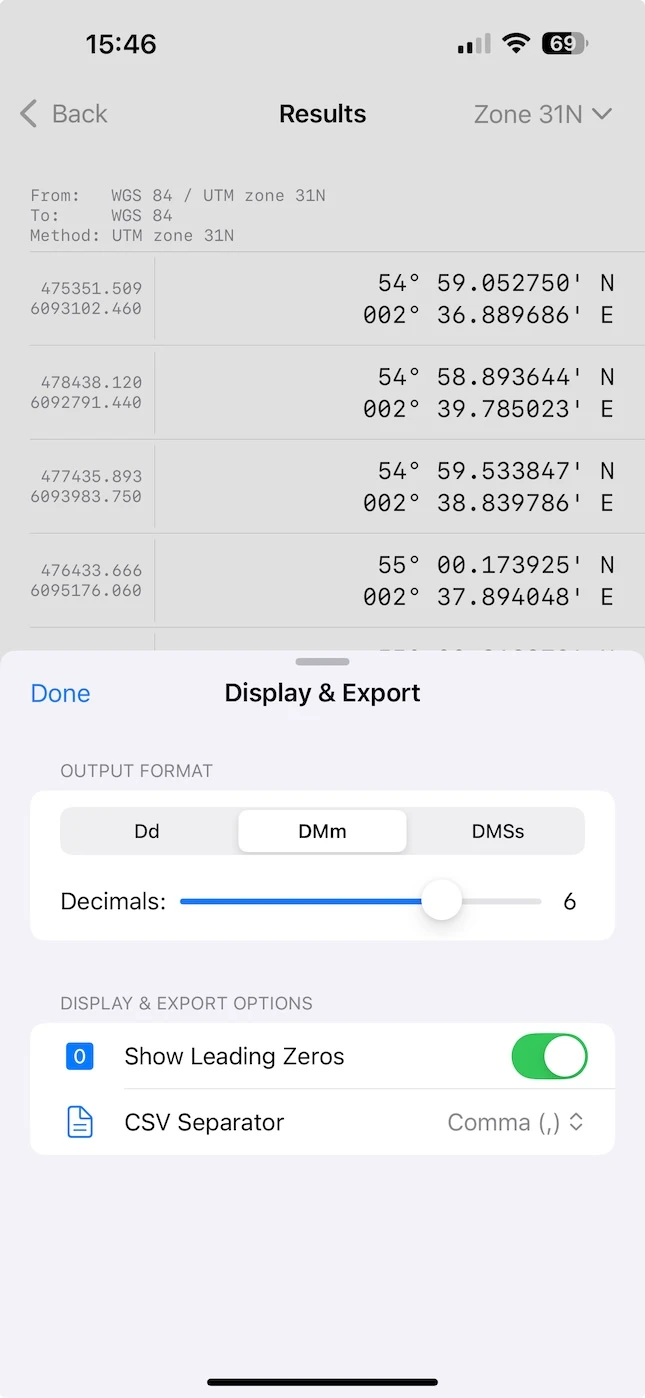 Customise output format